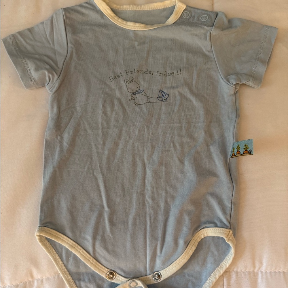 Bunnies by the Bay Blue Bodysuit with Cream Accents
